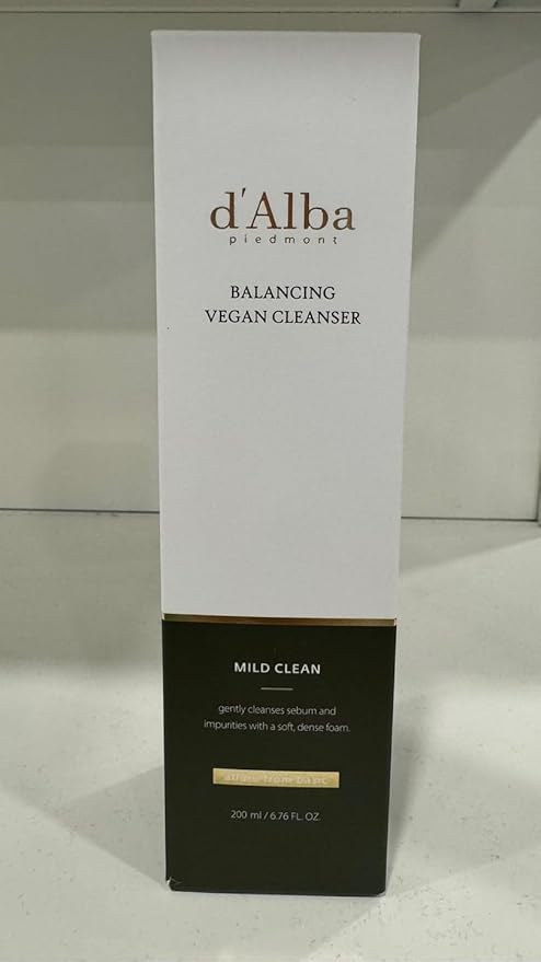d'alba Piedmont Italian White Truffle Mild Skin Balancing Vegan Cleanser, Hydrating and Calming, Mild pH Cleanser with White Truffles for Sensitive Skin, Non-Tightening Gentle Formula
