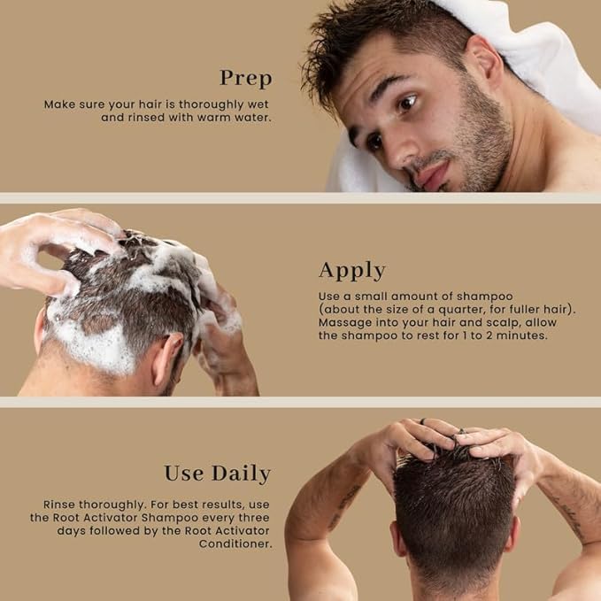 Superior Mane Root Activator Shampoo & Conditioner for Men – Nourishing Daily Hair Care Set – Supports Healthier, Fuller-Looking Hair with Ginseng, Oat & Sesame Extracts – Unscented, 17 fl oz (2 Pack)