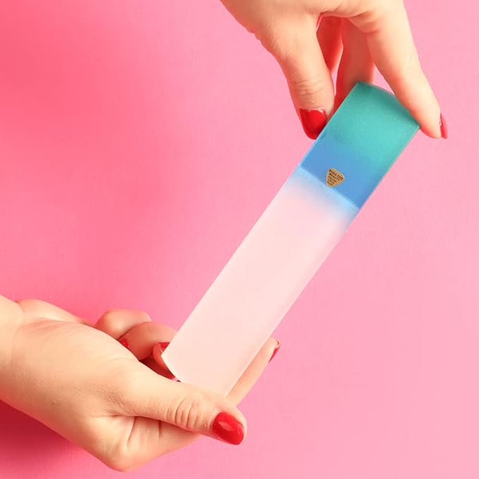 BONA FIDE BEAUTY Czech Glass Foot File with Sleeve, Foot Scraper, and Foot Rasp - Premium Heel File