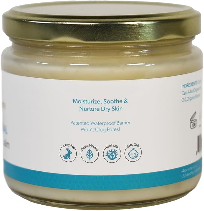 Waxelene Original Aerated Balm Large Jar, Organic Multipurpose Ointment the Petroleum Jelly Alternative Eczema Dry Sensitive Skin Face Moisturizer