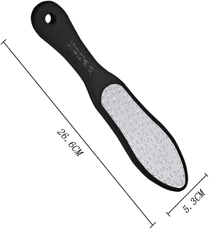 BEZOX Foot File (1 PCS), Double Sided Foot Scraper Callus Remover, Foot Rasp for Cracked Heel and Foot Corn Removal, Stainless Steel Pedicure File W/Cloth Storage Bag