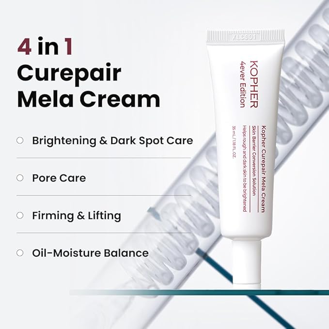 Kopher Curepair Mela Cream[4ever Edition] with 10GF Soothing & Repairing Moisturizer for Sensitive Skin - Redness Relief, Barrier Strengthening Skin, Korean Skincare (1.18 fl.oz.)