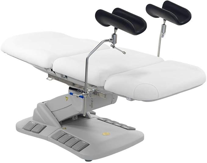 SKINACT Kana Electric Treatment Table with Stirrups Included (White)
