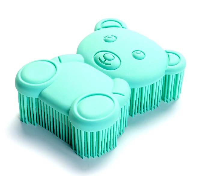 Premium Sensory Brushes for Kids or Autism,Soft Silicone Body Scrubber,2 in 1 Sensory Room Occupational Therapy,Silicone Loofah,Pets Shower Brush Bath Brush Shampoo Brush (3pcs(Bear))