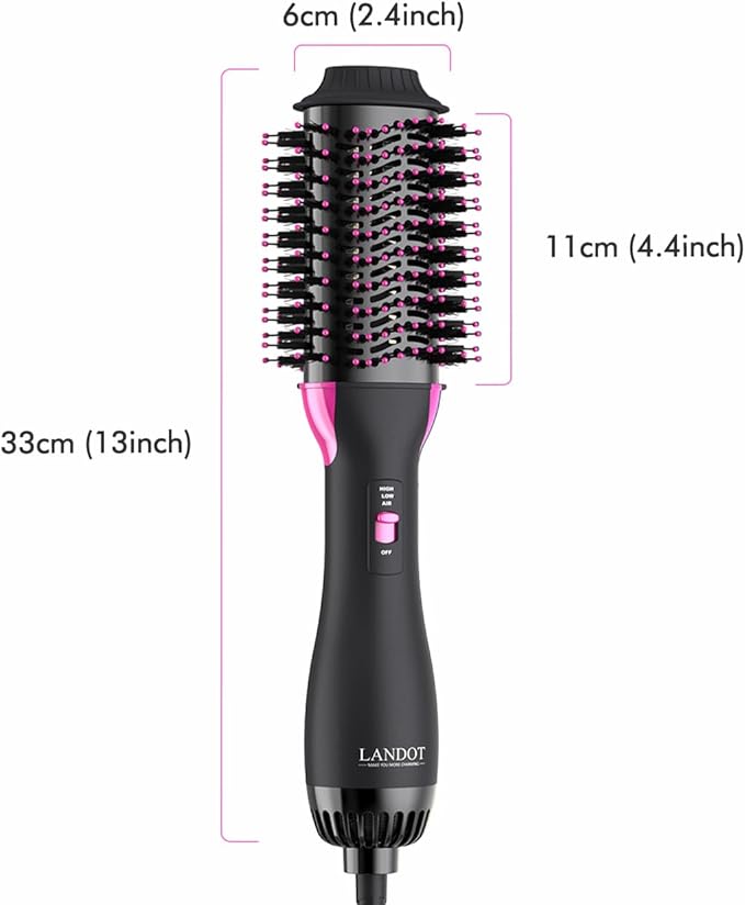Hair Dryer Brush Blow Out Brush - Hot Air Styler and Volumizer for Smooth, Frizz-Free Results - 60mm Oval Barrel HairDryer for Salon Blowout & Dry Quickly - One-Step Drying Volumizing Straightening