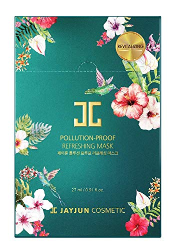 JAYJUN Pollution-Proof Refreshing Mask (10 Sheets) – Korean Cupra Sheet Mask with Ectoin & Ginger Oil for Urban Skin, Hydrating & Soothing Skincare
