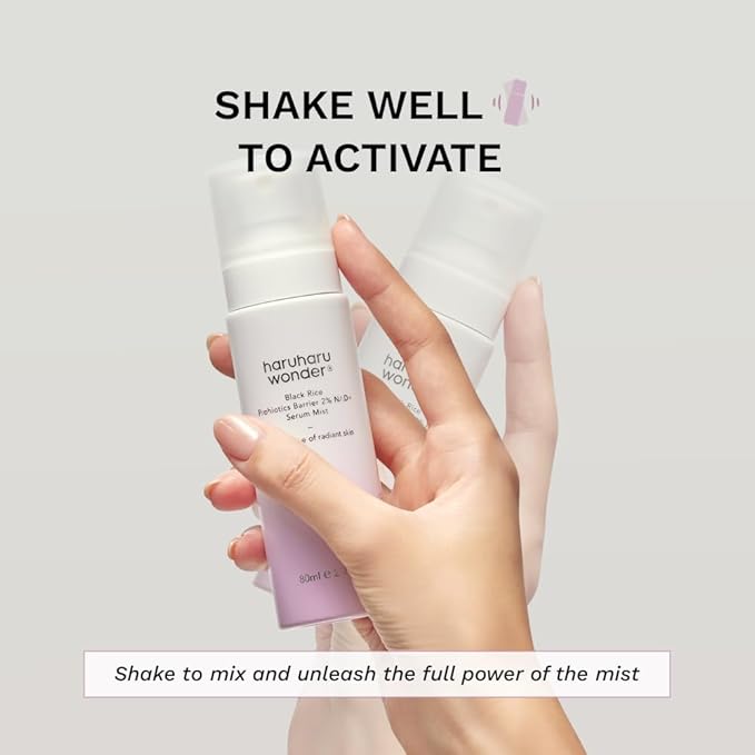 haruharu Wonder Black Rice Probiotics 2% NAD+ Serum Mist, Ultra-Fine Mist, Hydrating & Plumping, Barrier Support, Sensitive Skin, Ceramide, Korean Skincare, Vegan, 2.70 fl.oz