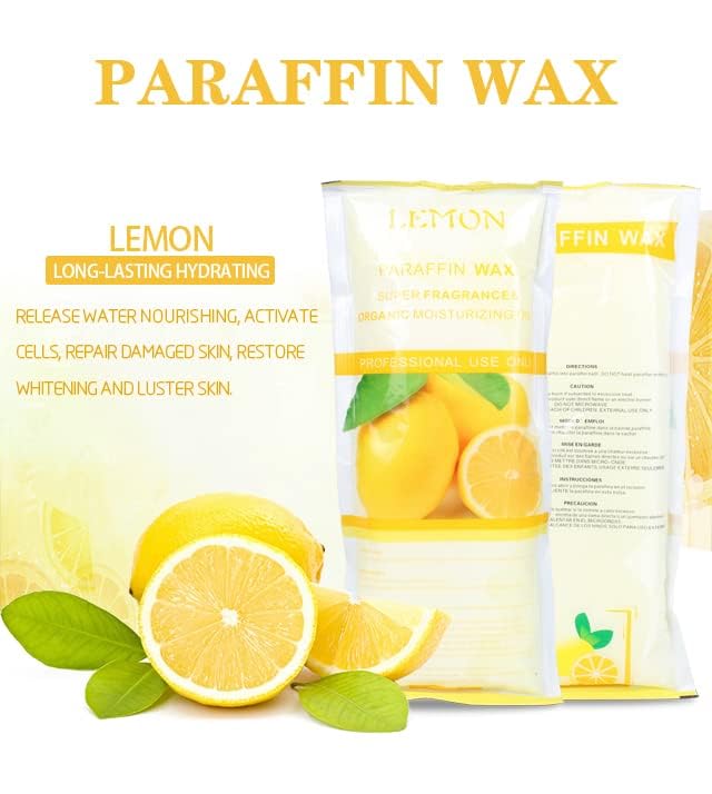 Paraffin Wax Refills, 12 Pack Lemon Scented Paraffin Wax Beads Blocks for Paraffin Bath, Paraffin Wax Machine Refills for Hand Feet Dry Skin,Rrelieves muscle fatigue, Hydration and nourish