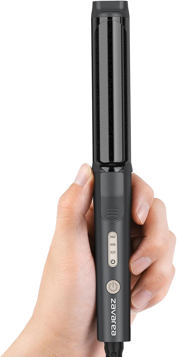 Zavarea Curling Iron for Short Hair, Mini Hair Curler with 1 Inch Ceramic Barrel, 3 Adjustable Temp, Portable Design, Instant Heating, Dual Voltage for Travel, Auto Shut-Off, Includes Storage Bag