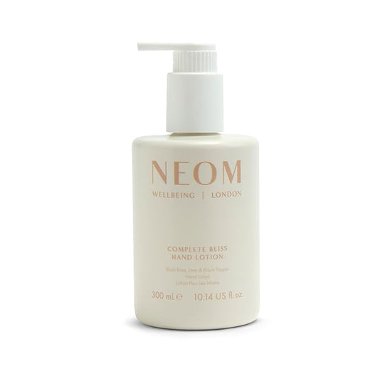 Neom Complete Bliss Hand Lotion, 300ml | Rose, Lime & Black Pepper I 19 Essential Oils I 100% Natural Fragrances I 100% Recyclable Bottle I Calming I Nourishing