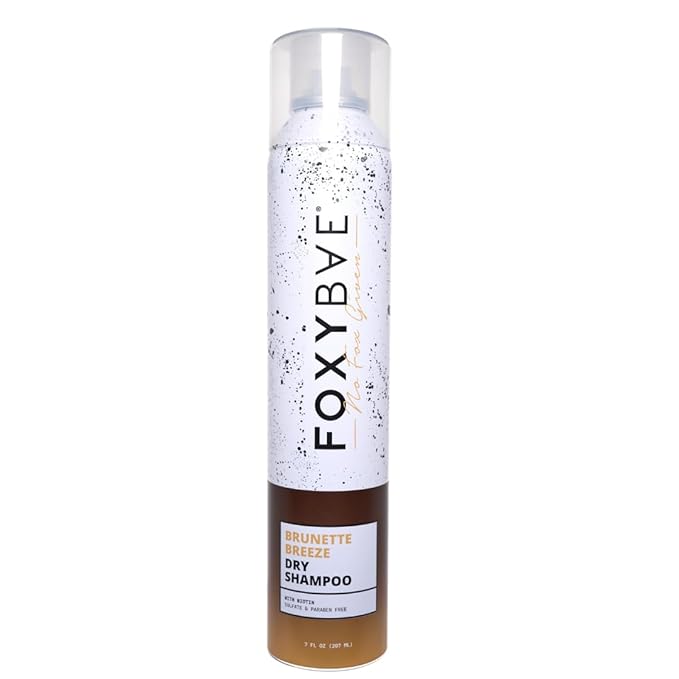 FoxyBae Dry Shampoo Spray – Biotin-Infused Volumizing Formula – Deodorizing, Sulfate-Free Option for Dark & Brunette Hair – Brunette Breeze – 7 fl oz