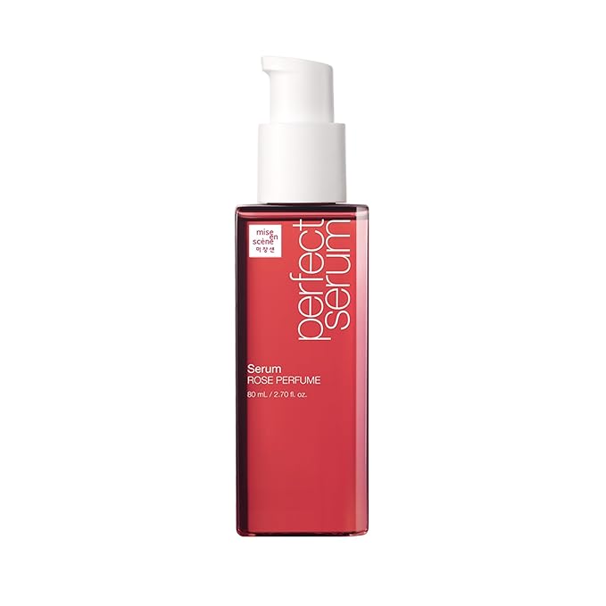 Mise En Scene Perfect Rose Perfume Serum - Hair Refreshing Oil for Dry Hair | Heat Protectant | Argan Oil | Damage Repair | Korean Hair Care | Frizz Ease Essence | Dermask Rose Scent 2.70 Fl. Oz.