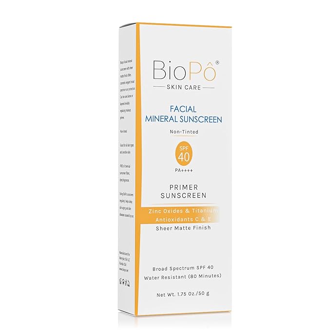 Facial Mineral Sunscreen SPF 40, Non-Tinted, Zinc Oxide & Titanium Dioxide, Lightweight Matte Face Sunscreen for All Skin Types, Oil-Free, 1.75 oz