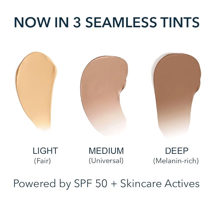 NAELI Anti Aging Tinted Moisturizer SPF 50, Mineral Sunscreen for Face with Zinc Oxide, Peptides & Ceramides, Natural Hydrating Light Tint - 1.4 oz