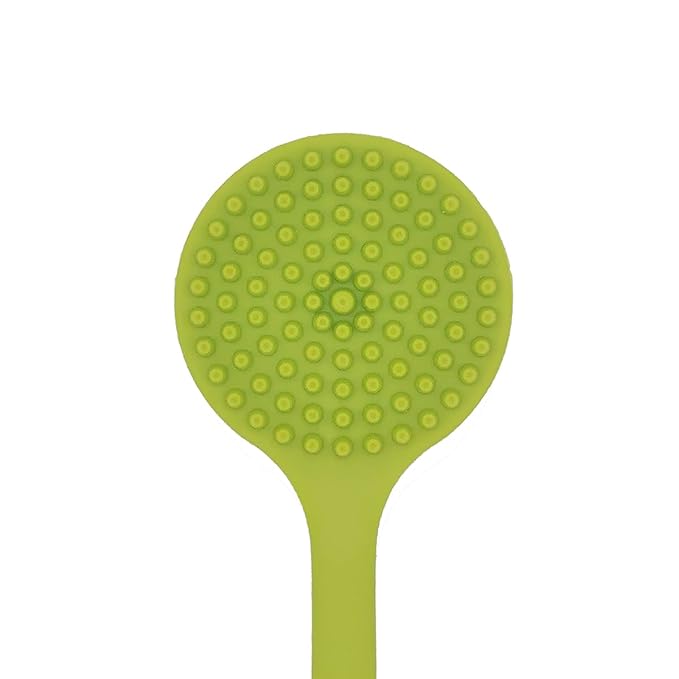 DNC Silicone Back Scrubber for Shower Soft Bath Body Brush with Long Handle (Green)
