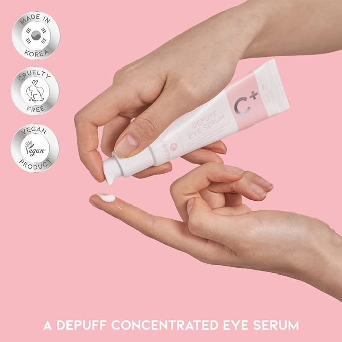 Caffeine Under Eye Cream Serum for Dark Circles, Puffiness and Eye Bags, Firming Treatment for Men & Women with Collagen & Vitamin E, Korean Vegan Facial Serum 30g