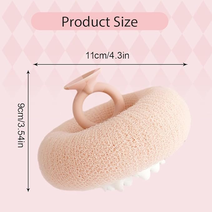 Super Soft Sunflower Suction Cup Bath Ball, 2025 New 2 in 1 Exfoliating Bath Sponge Cleaning Brush with Finger Rings, Sponge Mesh Pouf Shower Ball for Women & Men (Yellow 2pcs)