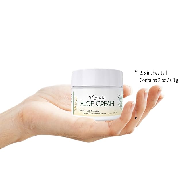 Deluvia Miracle Aloe Cream | Face & Body Moisturizer with Vitamin E & Organic Aloe Vera | Hydrating, Soothing for Dry Skin | Psoriasis, Eczema - 2 oz Compact Travel Size