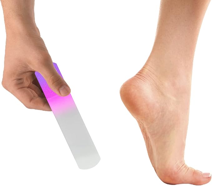 SIUSIO 2Pcs Crystal Glass Foot File Pedicure Rasp Calluses Corn Coarse Hard Skin Remover Professional Pedicure Tools Gradient Rainbow Color Smooth Foots Care Tool for Soft Feet Premium Foot Scrubber
