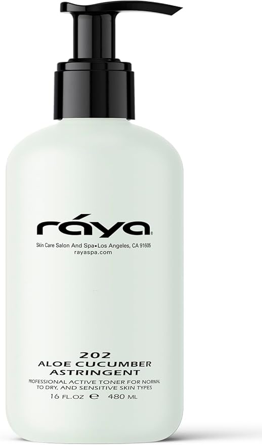 RAYA Aloe Cucumber Astringent 16 oz (202) | Gentle Pore Tightening and Smoothing Facial Toner for Dry and Sensitive Skin | Helps Refine, Cool, and Sooth | Smooths Complexion When Used Before Make-Up