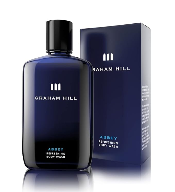 Graham Hill Abbey Refreshing 2 in 1 Hair & Body Wash, 100 ml Moisturizing Mens Shower Gel for Everyday Body Care and Sensitive Skin, Woody- Bergamot Scent, Mens Body Wash and Nurturing Shampoo