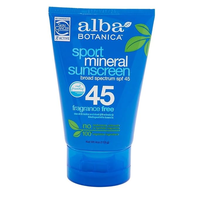 Alba Botanica Mineral Sunscreen Lotion SPF 50, Broad Spectrum, Fragrance Free, 3 Fl Oz (Packaging May Vary)