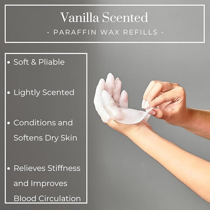 6lb Vanilla Scented Paraffin Wax, Paraffin Wax for Hand and Feet, Use with any Paraffin Wax Machine for Hand and Feet, Paraffin Wax Refills for Paraffin Baths, Parrafin Wax Blocks