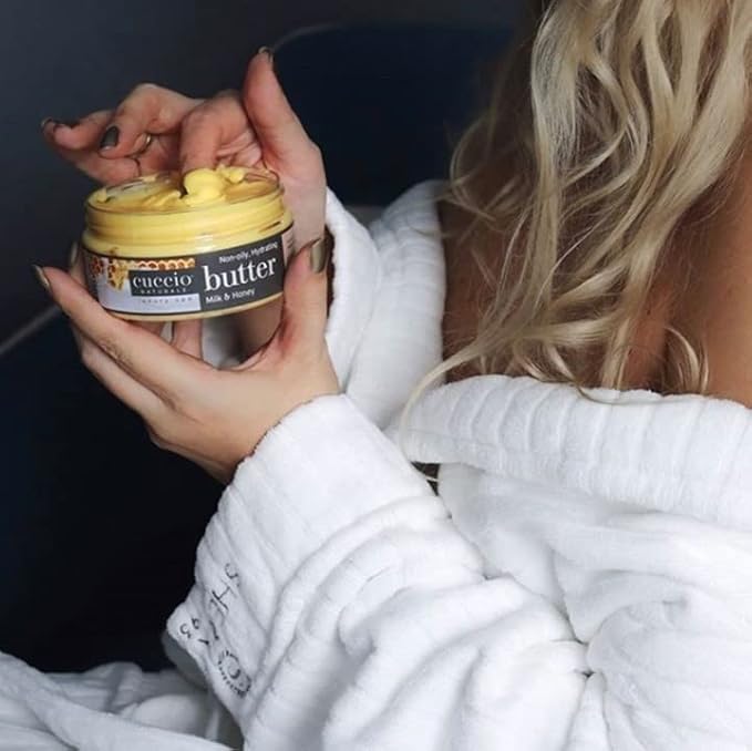 Cuccio Naturale Butter Blends - Ultra-Moisturizing, Renewing, Smoothing Scented Body Cream - Deep Hydration For Dry Skin Repair - Made With Natural Ingredients - Milk & Honey - 8 Oz