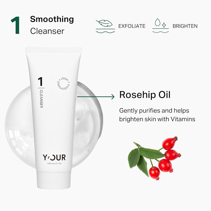 Y’OUR Essential 3-Step Anti-Aging Kit: Hydrating Cleanser, Hydration Cream & Retinol Eye Cream for Wrinkle Reduction, Firming & Deep Hydration. Made in USA. Holiday Gift Bundle