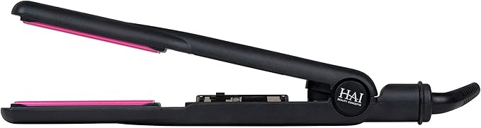 HAI Convertible Flat Iron Straightener for Women - Professional Ceramic with 5 Temperature Levels for All Hair Types - (Classic Pink)