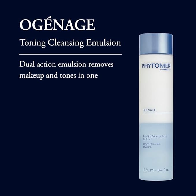 PHYTOMER Ogénage Toning Cleansing Emulsion | Dual Action Face Cleanser Removes Makeup and Tones in One | Purifying, Soothing, Anti-Aging Facial Cleanser | 250ml