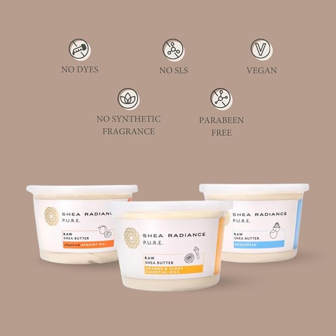 Shea Radiance P.U.R.E Raw Shea Butter | 100% Natural & Unrefined Body Butter | Soothes, Softens, & Increases Collagen | Long Lasting Moisture | Moisturizer for Sensitive Skin | Unscented (7.5 oz)