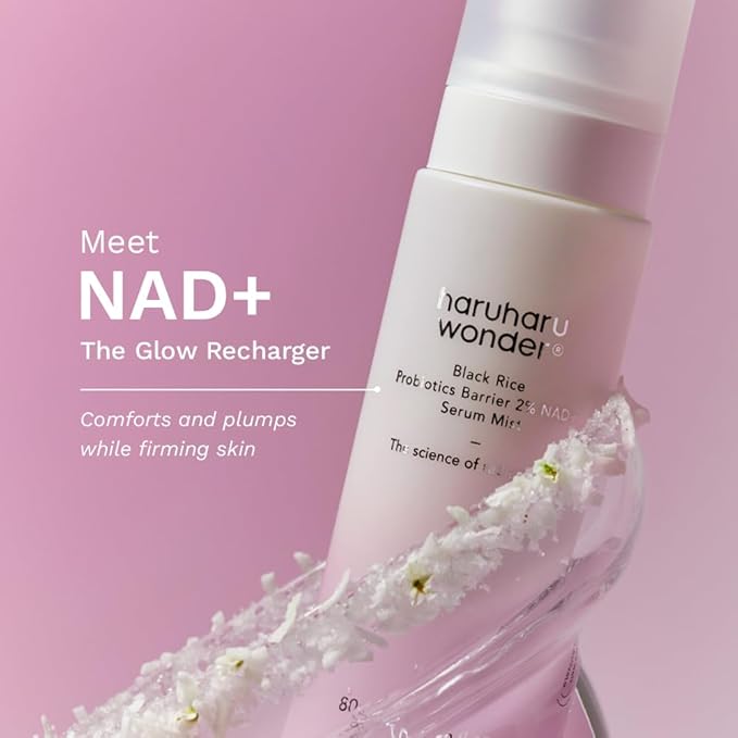 haruharu Wonder Black Rice Probiotics 2% NAD+ Serum Mist, Ultra-Fine Mist, Hydrating & Plumping, Barrier Support, Sensitive Skin, Ceramide, Korean Skincare, Vegan, 2.70 fl.oz