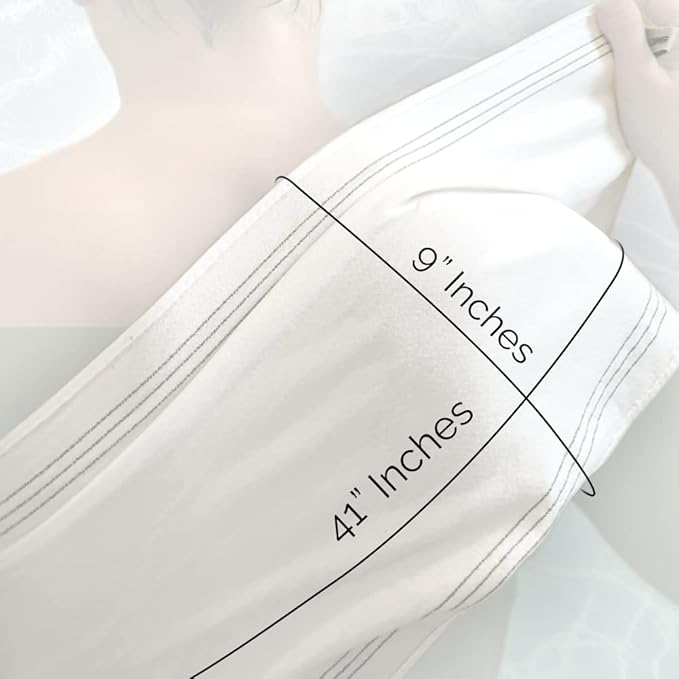 Wildpier 𝗪𝗶𝗹𝗱𝗽𝗶𝗲𝗿 Beauty Exfoliating Wash Towel, Washcloth Body Scrub for Bath Shower Spa, Back Washer, Dead Skin Cell Remover, Plant Based Deep Exfoliation Scrubber, White