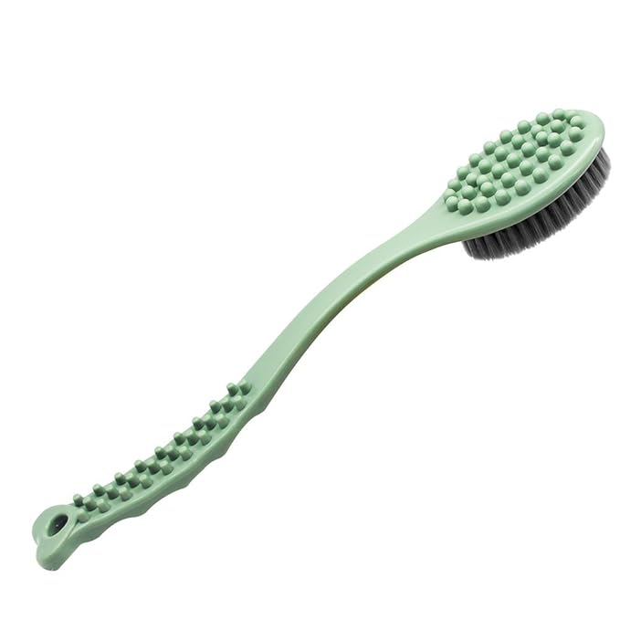 QiCheng&LYS Bath Body Brush,Bath Brush, Shower Brush with Long Handle,Massage Brush Shower Back Scrubber-14inch (Green)