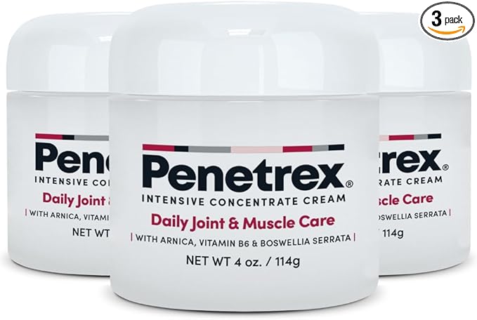 Penetrex Joint & Muscle Therapy - Soothing Comfort for Back, Neck, Hands, Feet - Premium Whole Body Rub with Arnica, Vitamin B6 MSM & Boswellia - 4oz Cream (3 Pack)