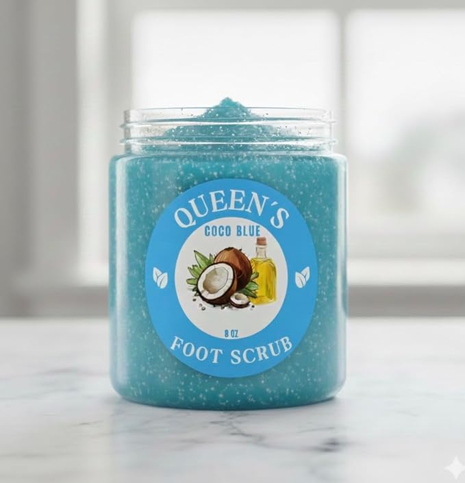 The Best Exfoliating foot scrub with coconut 0il, gently massage your feet it help to soften and reduce rough and look healthier. 8oz scrub 4oz oil