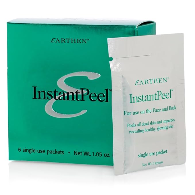Earthen SkinCare InstantPeel Skin Remover Skin Exfoliant – Safe for Sensitive Skin - 6 Packets/Box (1-Pack)