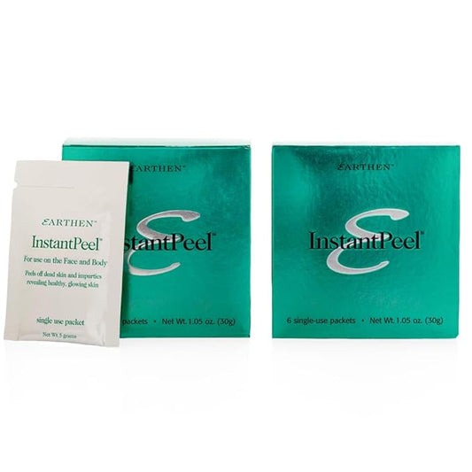 Earthen SkinCare InstantPeel Dead Skin Remover Skin Exfoliant – Safe for Sensitive Skin - 6 Packets/Box (2-Pack)