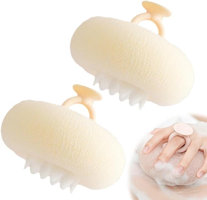 Super Soft Sunflower Suction Cup Bath Ball, 2025 New Bath Cleaning Brush, 2-in-1 Sponge Mesh Pouf Ball Body Scrubber, Shower Gloves Exfoliating Accessories for Men and Women