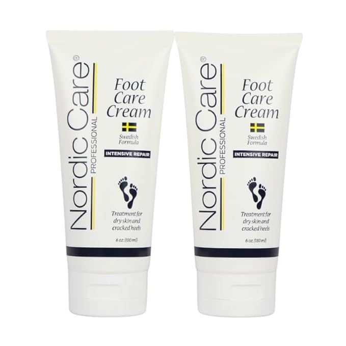 Nordic Care Foot Care Cream Intensive Repair - Repairs & Hydrates Dry & Cracked Heels, 10% Urea Cream Treats Severely Dry Feet, Cracked Heels & Callus Removal, Lanolin-free | 6 Oz (Pack of 2)