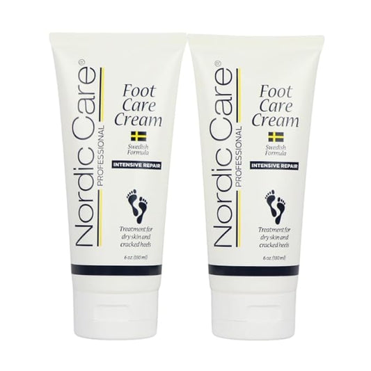 Nordic Care Foot Care Cream Intensive Repair - Repairs & Hydrates Dry & Cracked Heels, 10% Urea Cream Treats Severely Dry Feet, Cracked Heels & Callus Removal, Lanolin-free | 6 Oz (Pack of 2)