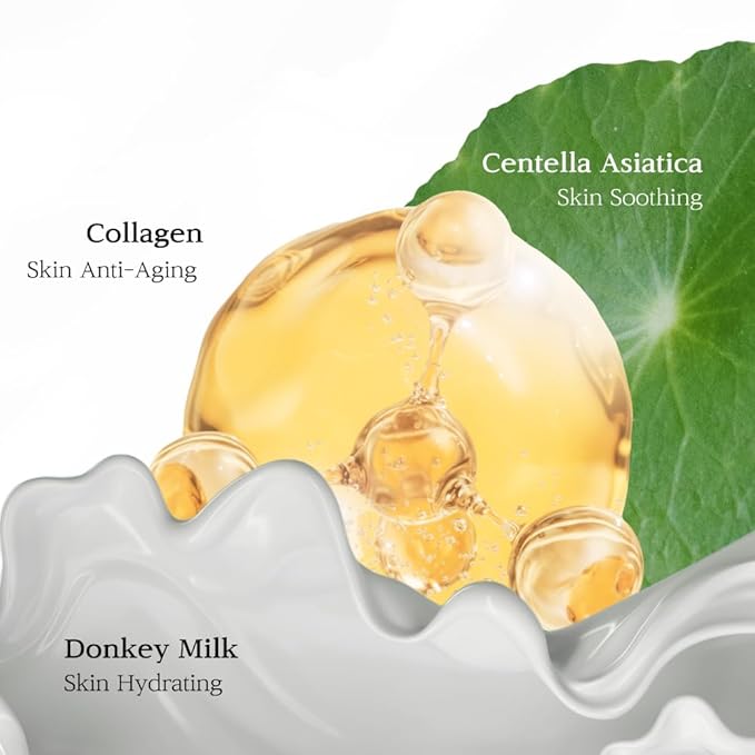 Nuborn Cell Donkey Milk Collagen Cream | Instant glow with 10% Donkey Milk | Type 1 Collagen for Visibly Smooth and Dewy Skin | All Skin Types 65ml (2.19 fl oz)