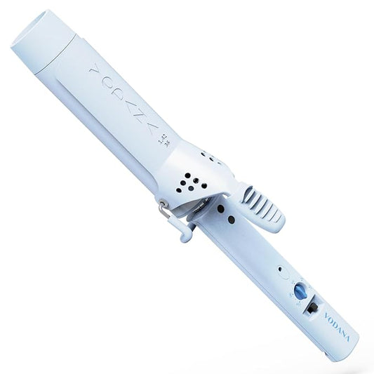 VODANA Professional GlamWave Ceramic Curling Iron, Long-Lasting Natural Curls, Instant Heat, Hair Curler, Curling Wand, Available in USA (1.4 inch, Creamy Blue)