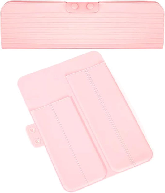 Heat Resistant Silicone Mat Travel Case Portable Travel Mat Cover for Hair Straightener, Flat Iron and Hot Hair Styling Tools (Pink)