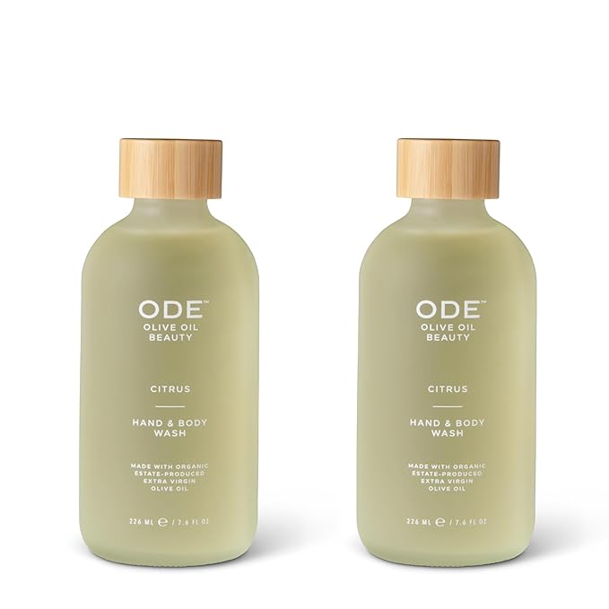 McEvoy Ranch Citrus Hand & Body Wash (2-pack) by ODE Olive Oil Beauty, Organic EVOO, California Made, Nourishing Foaming Wash