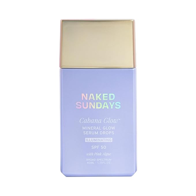 Naked Sundays CabanaGlow™ Illuminating Tinted Sunscreen Serum Drops SPF 50 – Hydrating, Brightening, Zinc Oxide Daily Face Sunscreen with Skin-Perfecting Pigments