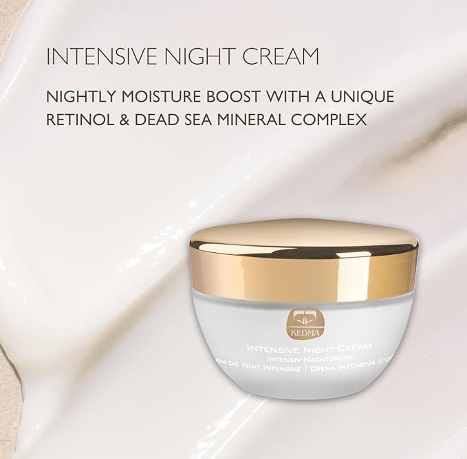 KEDMA Intensive Night Cream – Anti-Aging Moisturizer with Dead Sea Minerals, Retinol & Botanical Extracts – Hydrating Night Cream for Fine Lines & Wrinkles - 1.76 oz