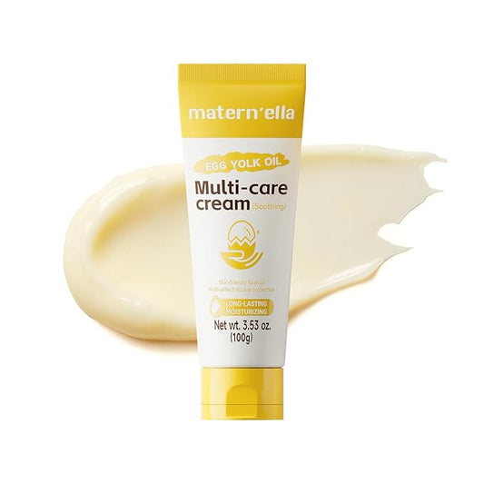 MATERN'ELLA Body Moisturizer with Egg Yolk Oil, Body Lotion natural Long-Lasting Hydration 48h with Squalane & Sodium Hyaluronate Travel Size Suitable for Sensitive Skin Fragrance Free 3.5 oz
