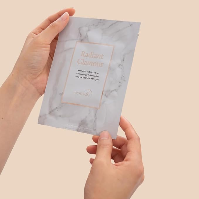 YoungMe Radiant Glamour Korean Sheet Mask – Rejuvenating & Hypoallergenic Facial Mask for All Skin Types | 25g x 6 Sheets
